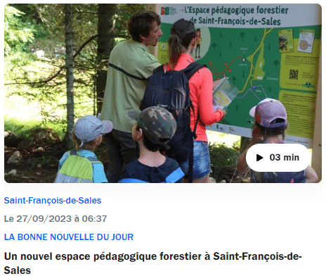 Chronique La bonne nouvelle du jour sur l espace pédagogique forestier